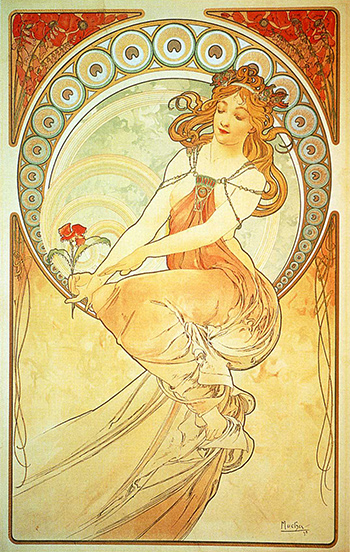 Painting Alphonse Mucha